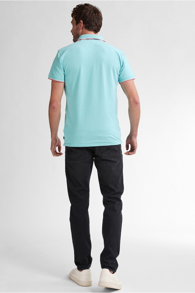 POLO MET RIBKRAAG M ROS POL003 5180 Aqua